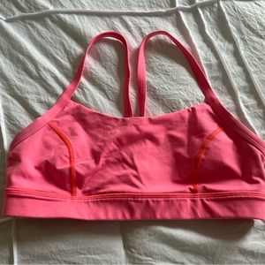 Neon Pink Lululemon Y meshed Sports Bra